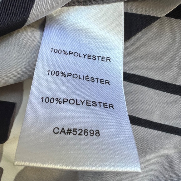 Ellen Tracy Blouse Top Sleeveless Tie Neck Size 18 Secretary Black Gray Whit - Picture 6 of 6